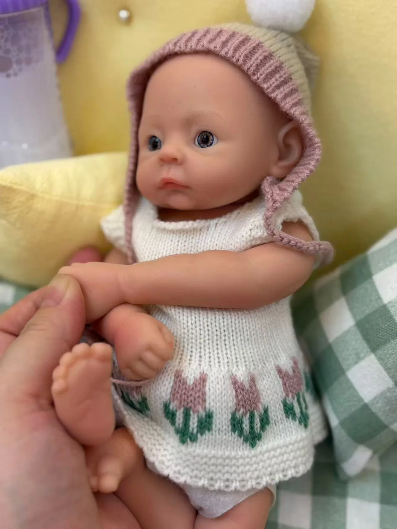 New 10 Inch Realistic Silicone Sled Reborn Baby Girl Doll Open Eyes Handmade Soft Touch Newborn