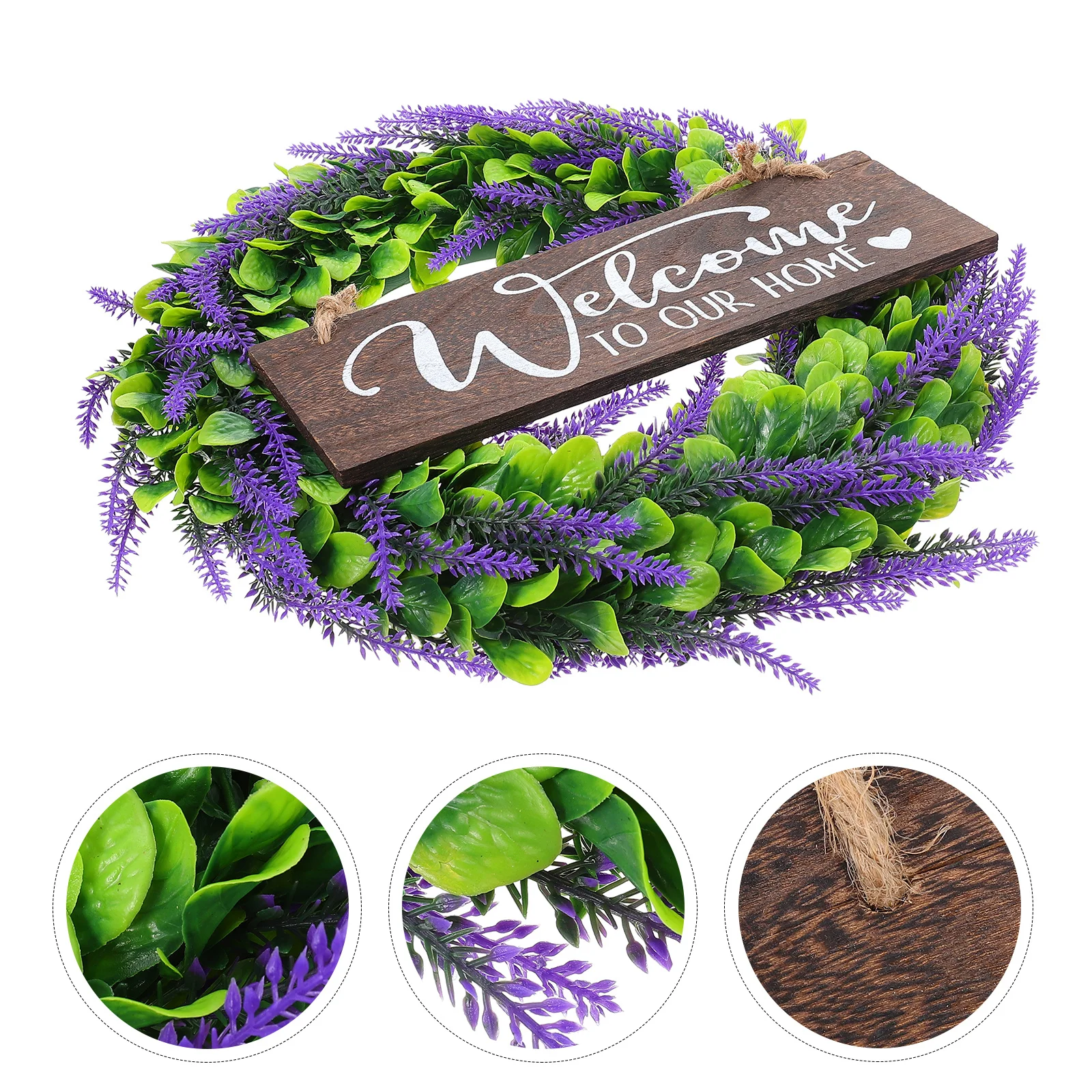 

Artificial Lavender Wreath Spring Home Decor Welcome Hanging Wreath For Front Door Wedding Party Garden Decoration