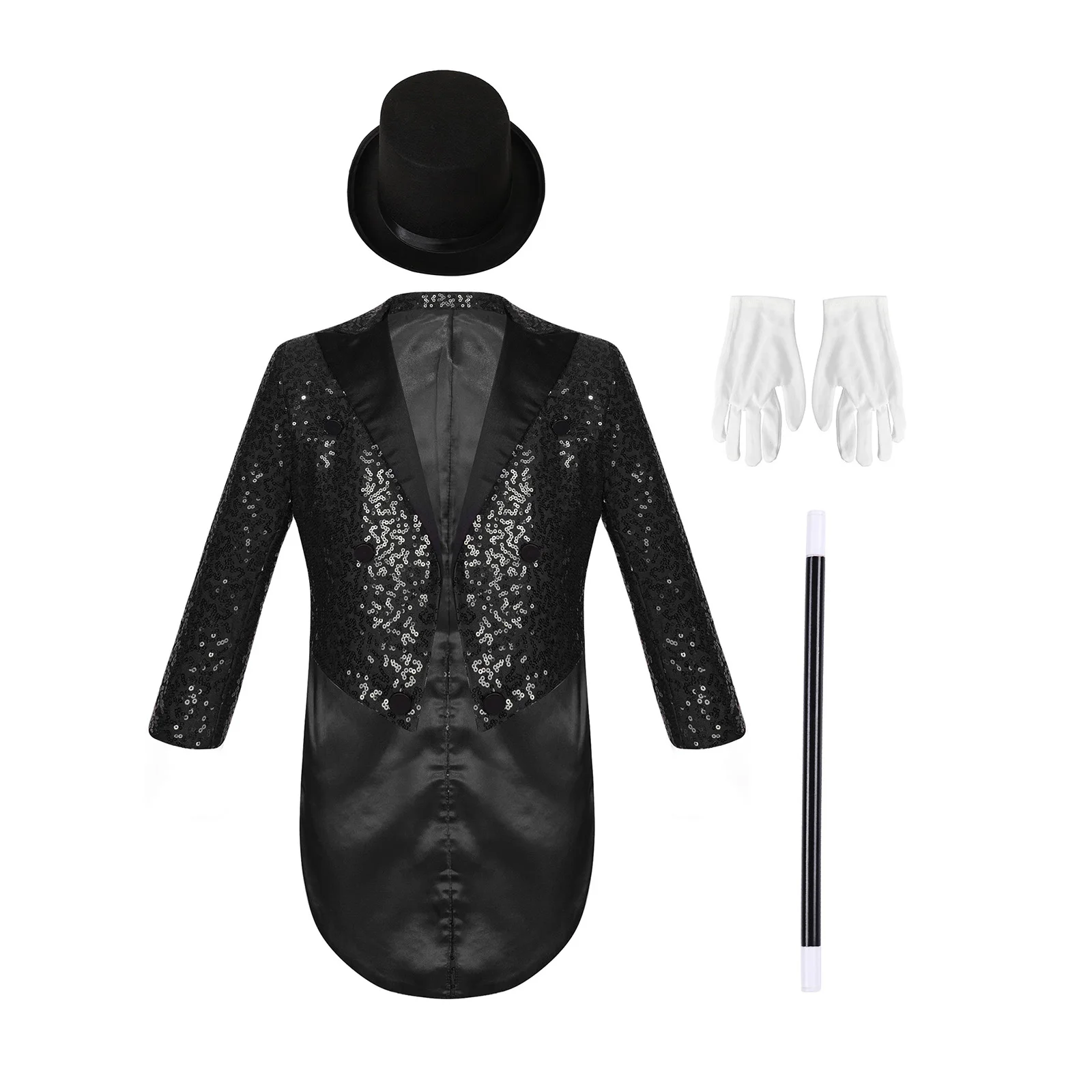 أطفال بنين يتوهم حفلة عرض سحري رقص الجاز الزي الأطفال الساحر السيرك حفلة تنكرية زي الترتر يرتدى السترة حفلة موسيقية البدلة