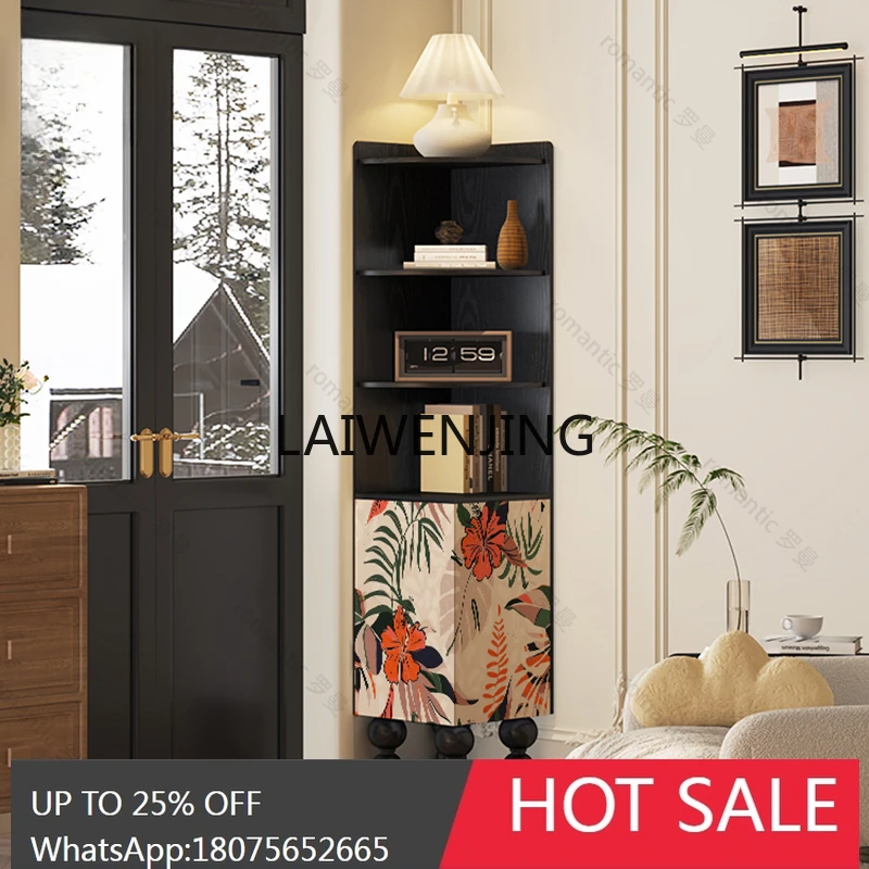 solid wood triangular cabinet living room storage sofa side wall cabinet