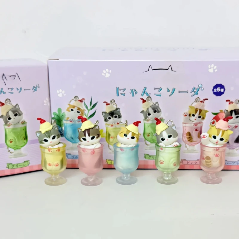 

Mufosand Ice Cream Cat Blind Box 5pc Kawaii Dessert Keychain Set Cute Anime Figure Collectible Pendant Kid Toys Festival Gift