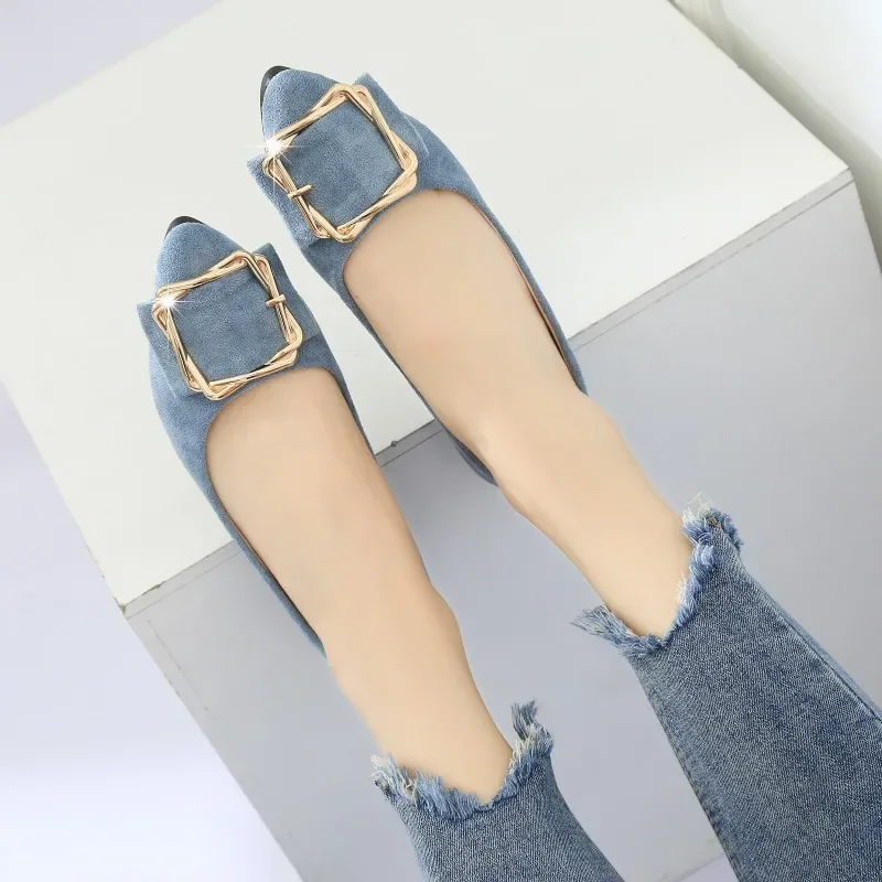 Women Pointed Shallow Flats Luxury Elegant Pumps Woman Loafers Autumn Moccasins Ballerinas Soft Casual Shoes Ladies Wholesale