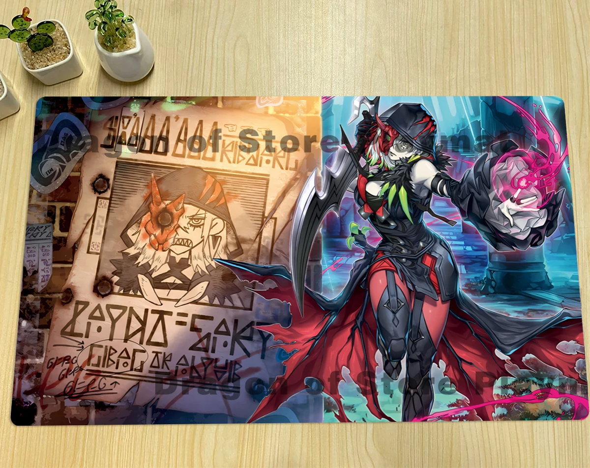 

YuGiOh Diabellstar The Black Witch Playmat Snake-Eye TCG Mat CCG Board Game Mat Trading Card Game Mat Rubber Mouse Pad Free Bag