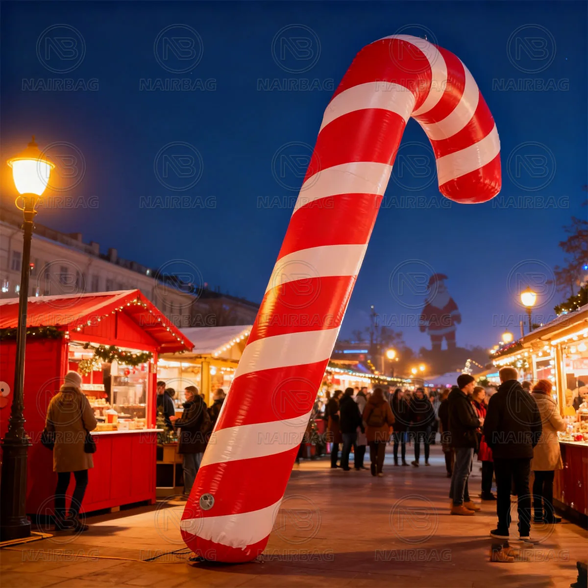 Nadmuchiwane laski cukrowe na Boże Narodzenie Nadmuchiwane cukierkowe patyczki na święta Bożego Narodzenia Dekoracje wewnętrzne i zewnętrzne na przyjęcie noworoczne