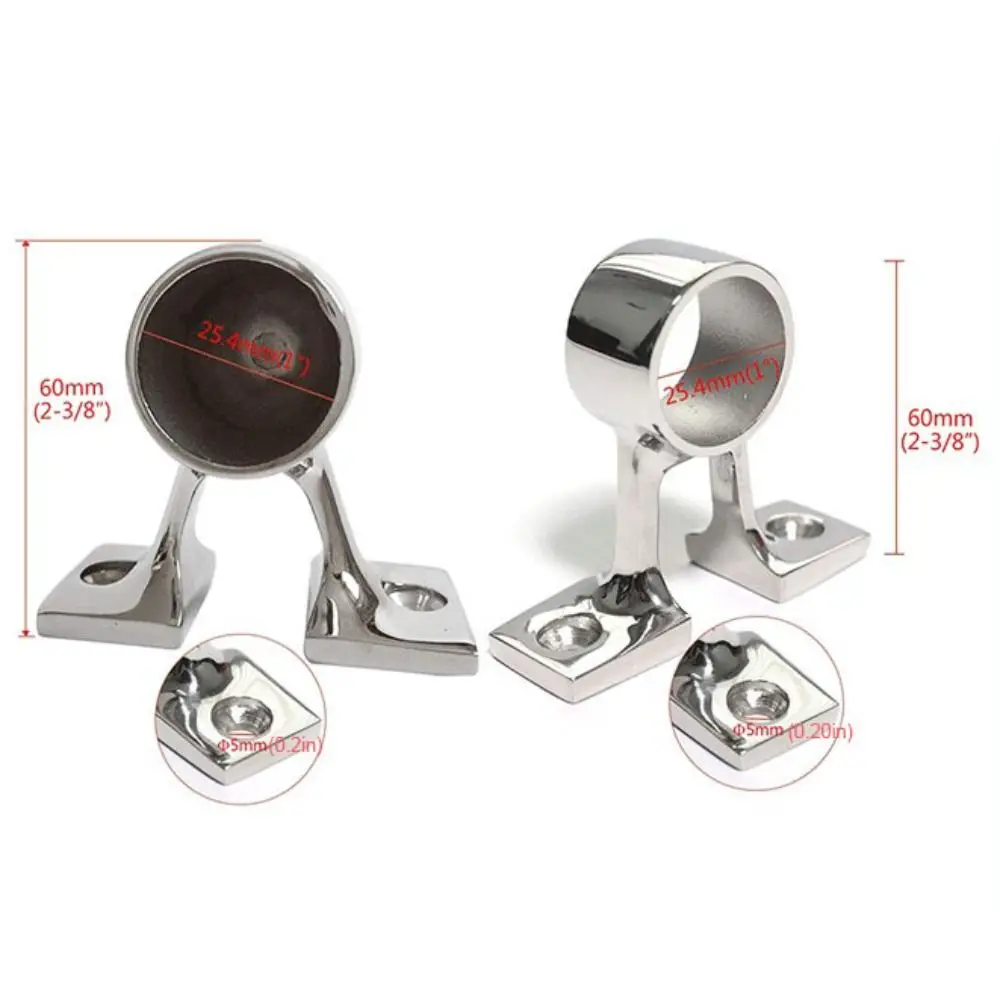 Stabile Marine-Handlaufhalterung aus Edelstahl, 25 mm Mitte/Ende, Boots-Handlaufverschraubung 90 °   Stützstützgeländer Teil Schiff