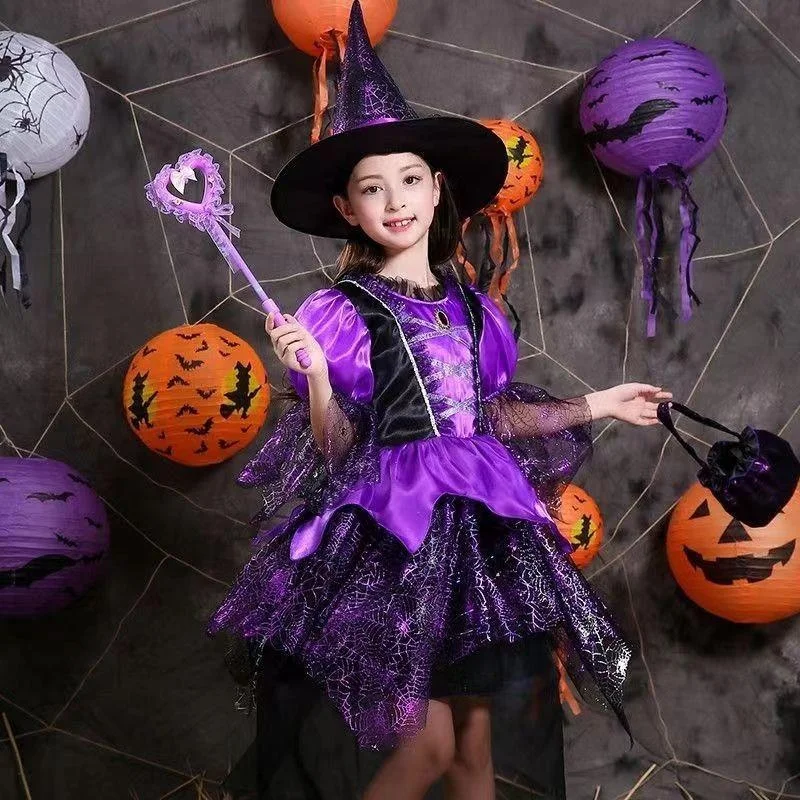 أزياء Princ Witch للفتيات Dr up loween الزي التقليدي الصيني مرحلة الأداء الملابس النسائية ربيع 2024