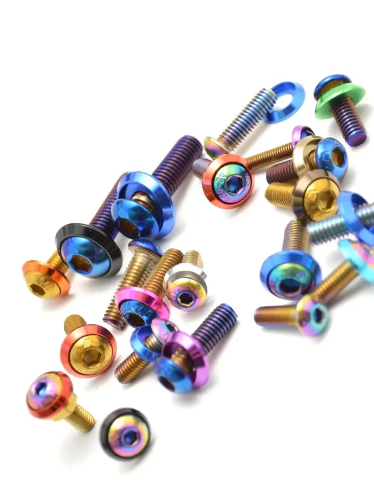 AliExpress NONE 5Pcs Titanium Blue Bolts with Nuts Suitable for Motorcycle Fender Bolts Bicycle Bolts M4 M5 M6 Motorcycle Accessories