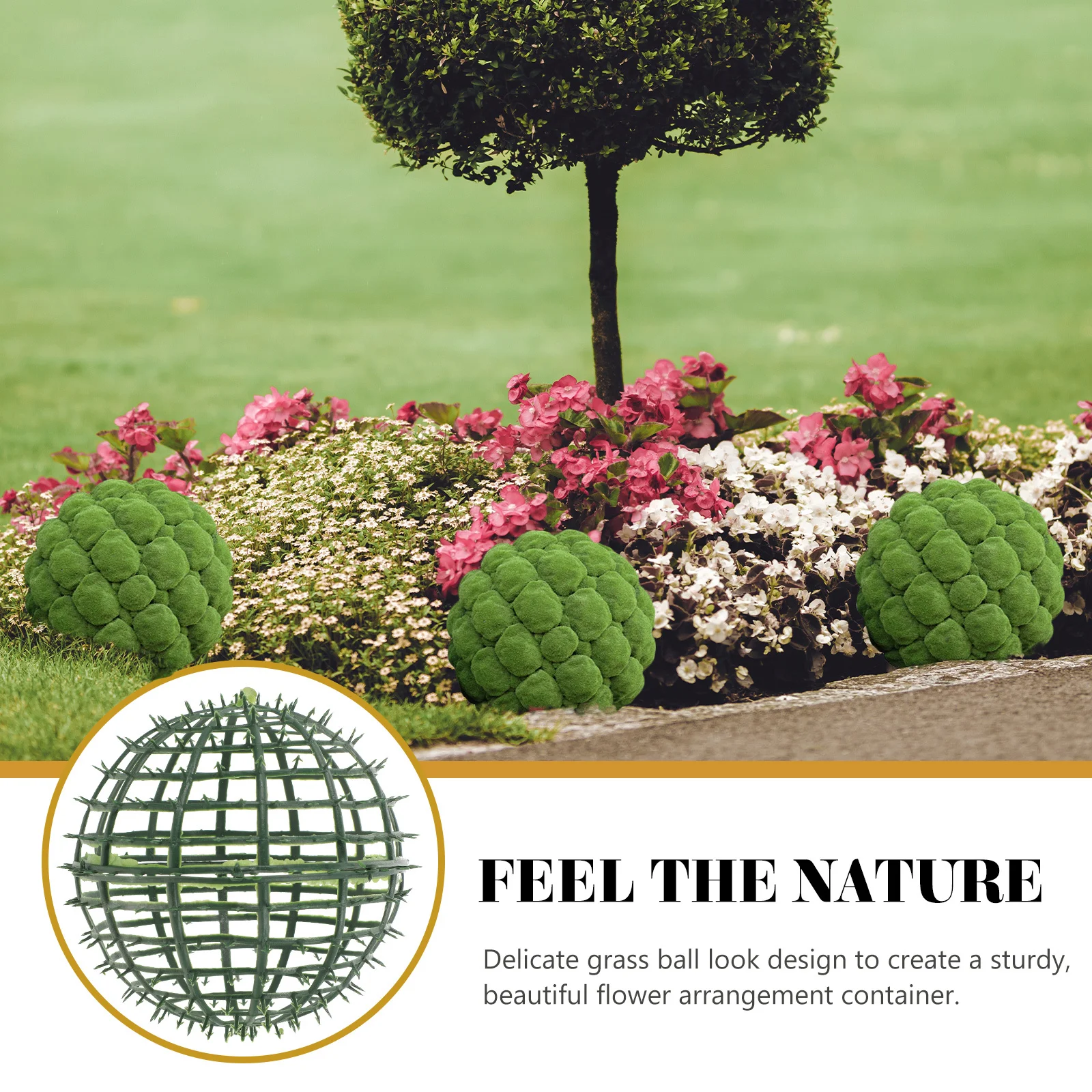 

6pcs Grass Ball Frame Rack Decorative Flower Arrangement Holder Artificial Greenery Support For Wedding Party Garden Supply