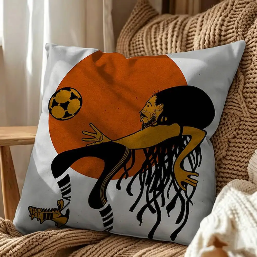 Bob Marley Reggae Pop Art Double-Sided Printed Cushion Cover Bedroom Bedside Sofa Pillow Case