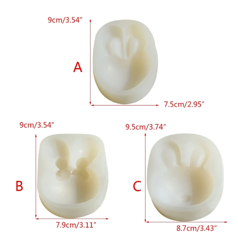 Rabbit Head Silicone Mold DIY Crafts Project Reusable Soap Plaster Chocolate Baking Tool Supplies