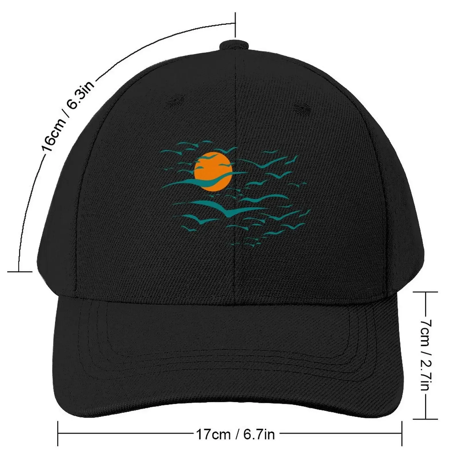 Sunset and Seagulls Baseball Cap Wild Ball Hat fun hats Big Size Hat Fashion Beach Caps For Men Women's