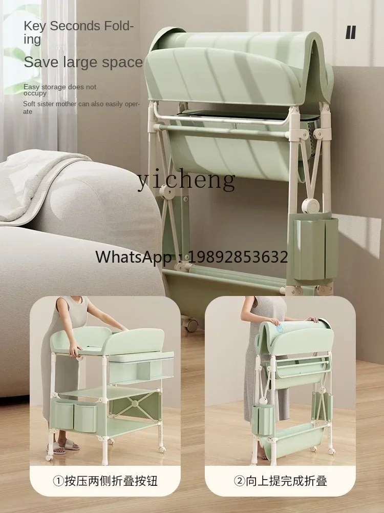 Diaper-Changing Table Baby Care Desk Baby Bath Table Diaper Changing Removable Foldable Crib
