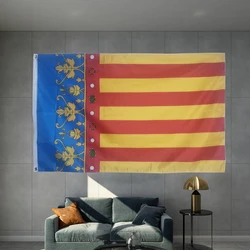 Flag of the Valencian Community Flag Graphic Custom Printed Hanging Polyester Shaft Cover Brass Grommets Design Outdoor AD