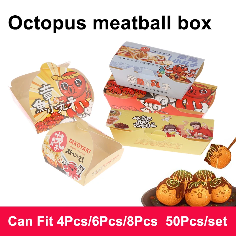【caixa-para-takoyaki-com-50-unidades-embalagem-para-bolinhos-de-polvo-comida-de-rua-japonesa-papel-descartavel-para-embalar-lanches】