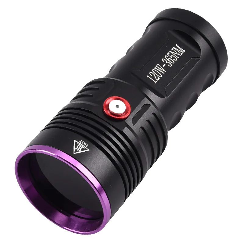 120W 6x365nm UV Powerful Ultraviolet Flashlight USB Rechargeable Blacklight Torch Curing Money Ore Scorpion Fluorescent Detector