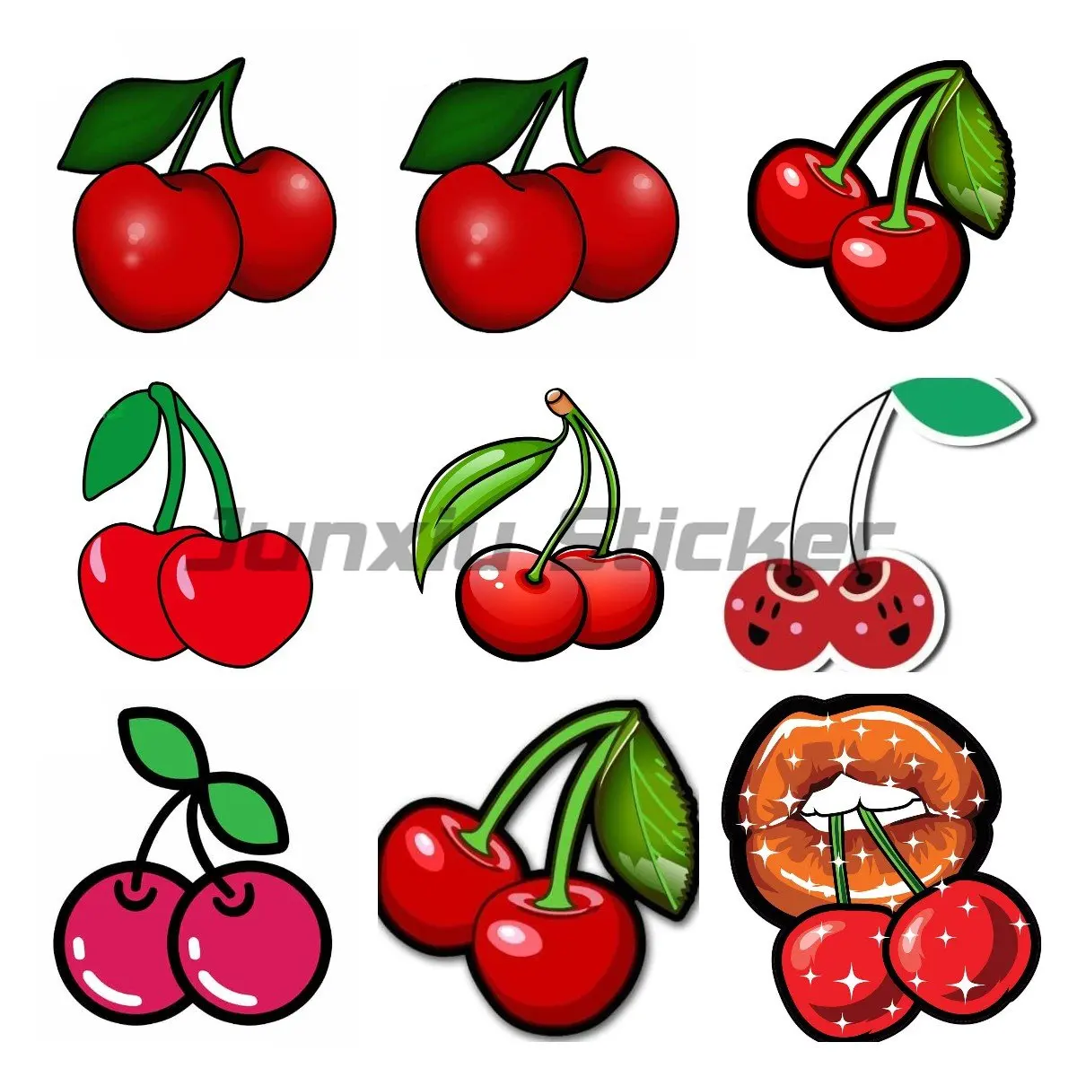 Red Cherry Car Stickers Cartoon Windshield Decal Occlusion Scratch Personality VAN Car Vinyl Deca