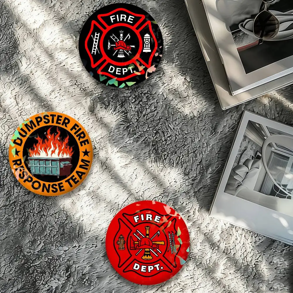 Funny meme Dumpster Fire Response Team Laser Badge Creative Pins Brooch for Bag Clothes Hat Decor Gifts Fans Collect