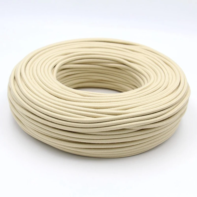 3m 5m 10m 2 Core 0.75mm2 Vintage Fabric Braided Cable Cotton Textile Covered Electrical Wire Vintage Light Cord