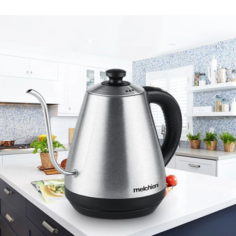 1L Gooseneck Kettle Electric Kettle Adjustable Temperature Insulation Stainless Steel Drip Coffee Tea EU Teapot