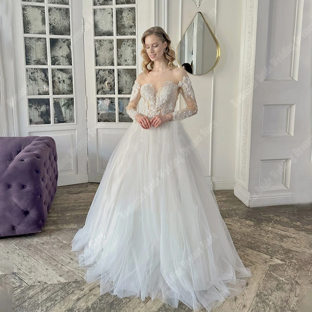 

Elegant Women Wedding Dresses Sexy Sweetheart Collar Lace Appliques Wedding Gowns Customized Banquet Vestidos De Novias 2024