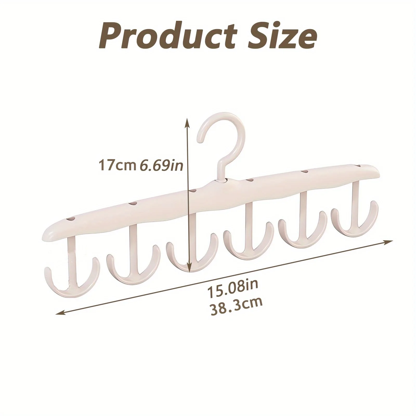 Multi Rotating Display Hangers for Closet, Bra Organizer, Scarf, Belt, Tie, 12 Hooks Rack for Women and Men, Saving Space