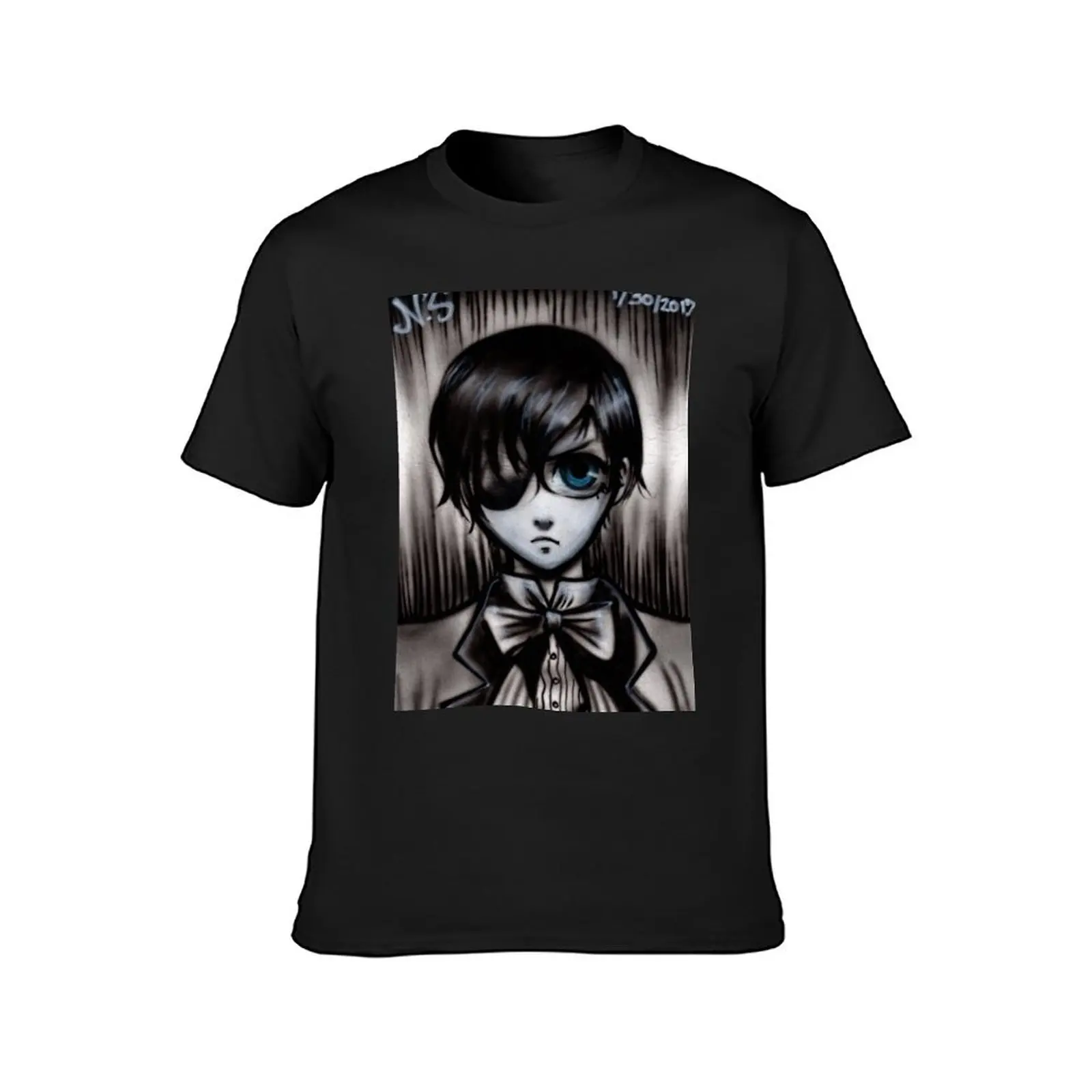 Ciel Phantomhive Black and White T-Shirt boys animal print tops oversized t shirts for men