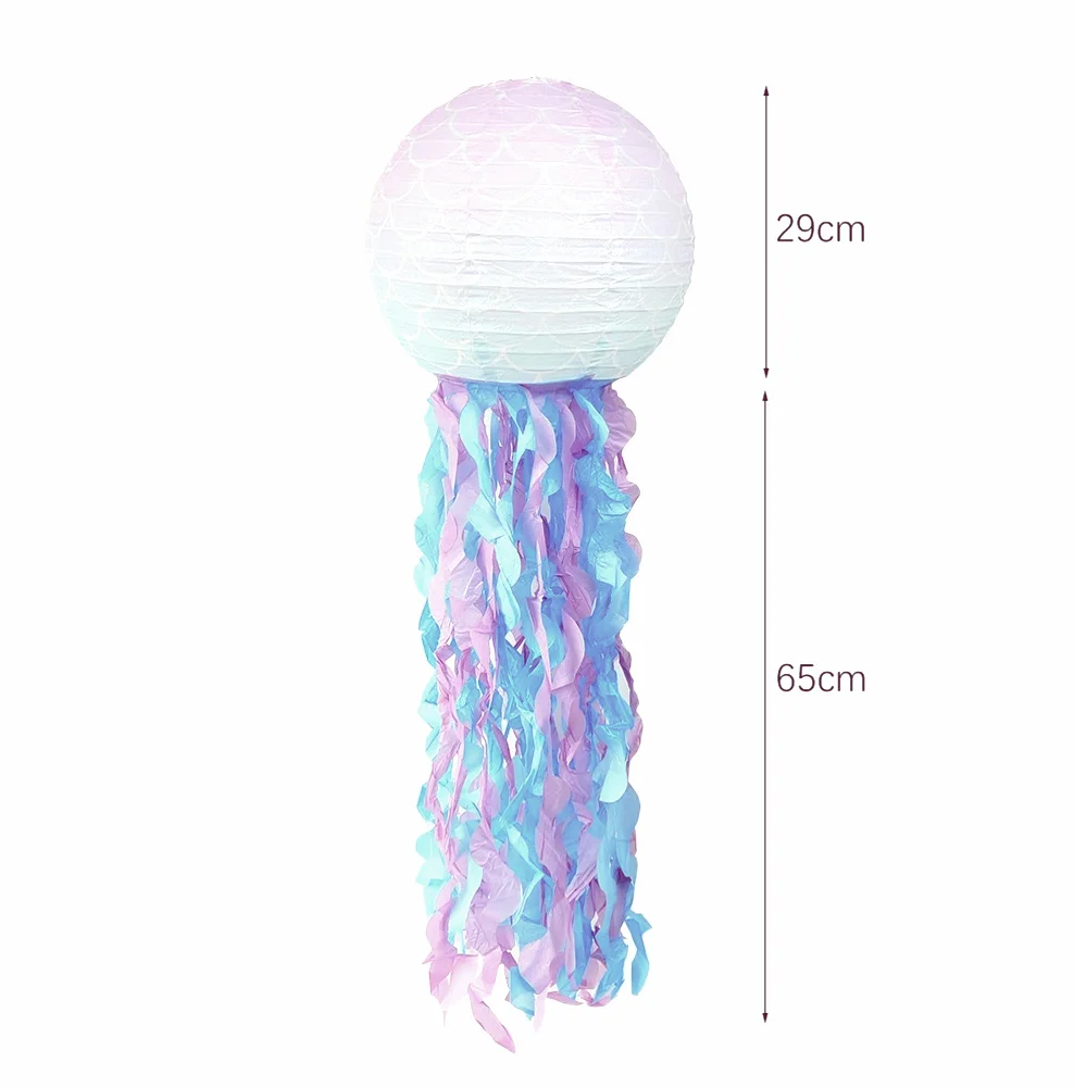 Mermaid Jellyfish Paper Lantern Pink Purple Blue Hanging Lantern Little Mermaid Theme Under The Sea Birthday Party Decorations