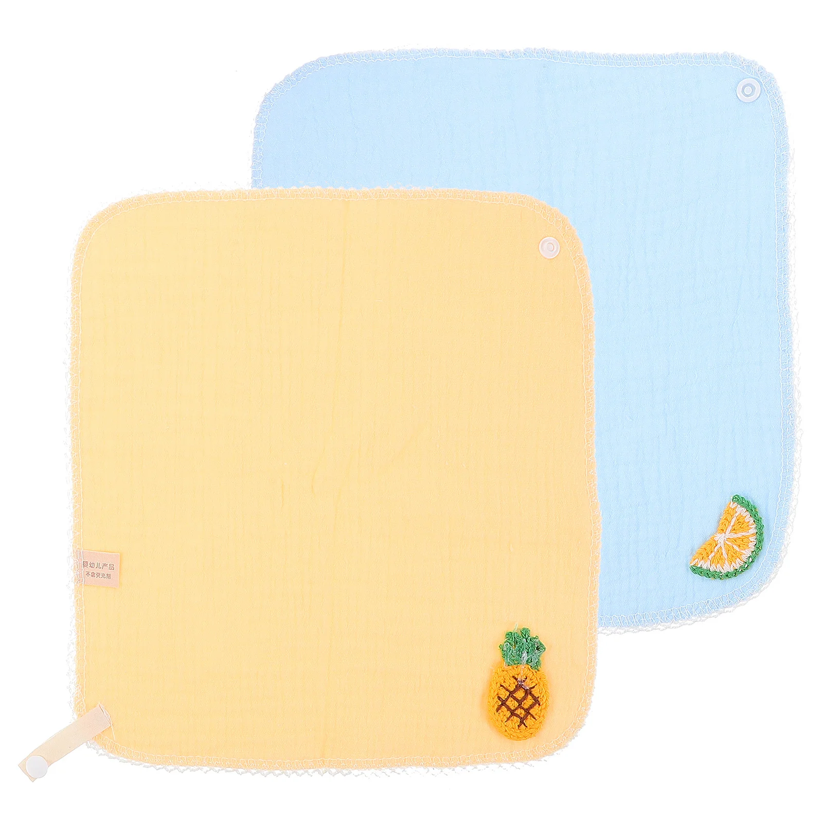 

2 шт. детские нагрудники из крепового материала, мультяшные нагрудники для кормления, легкий портативный милый дизайн для новорожденных, нагрудник для малышей