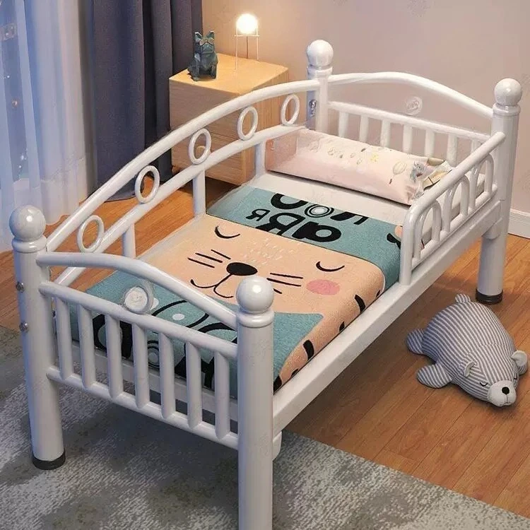 Children's splicing bed with guardrail small bed baby girl princess bedside bed extra wide wrought iron