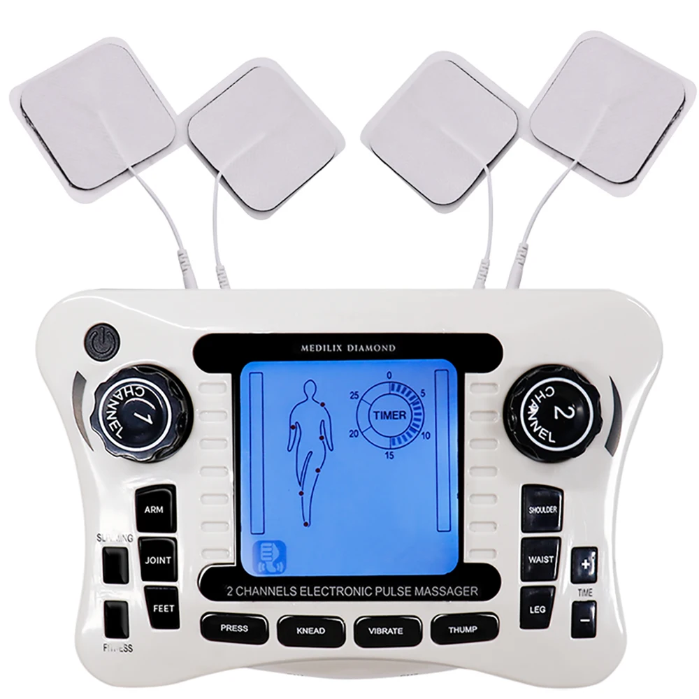 

12 Modes Electric Tens Digital Body Massager EMS Slimming Fat Burner Physiotherapy Muscle Stimulator Acupuncture Pulse Frequency