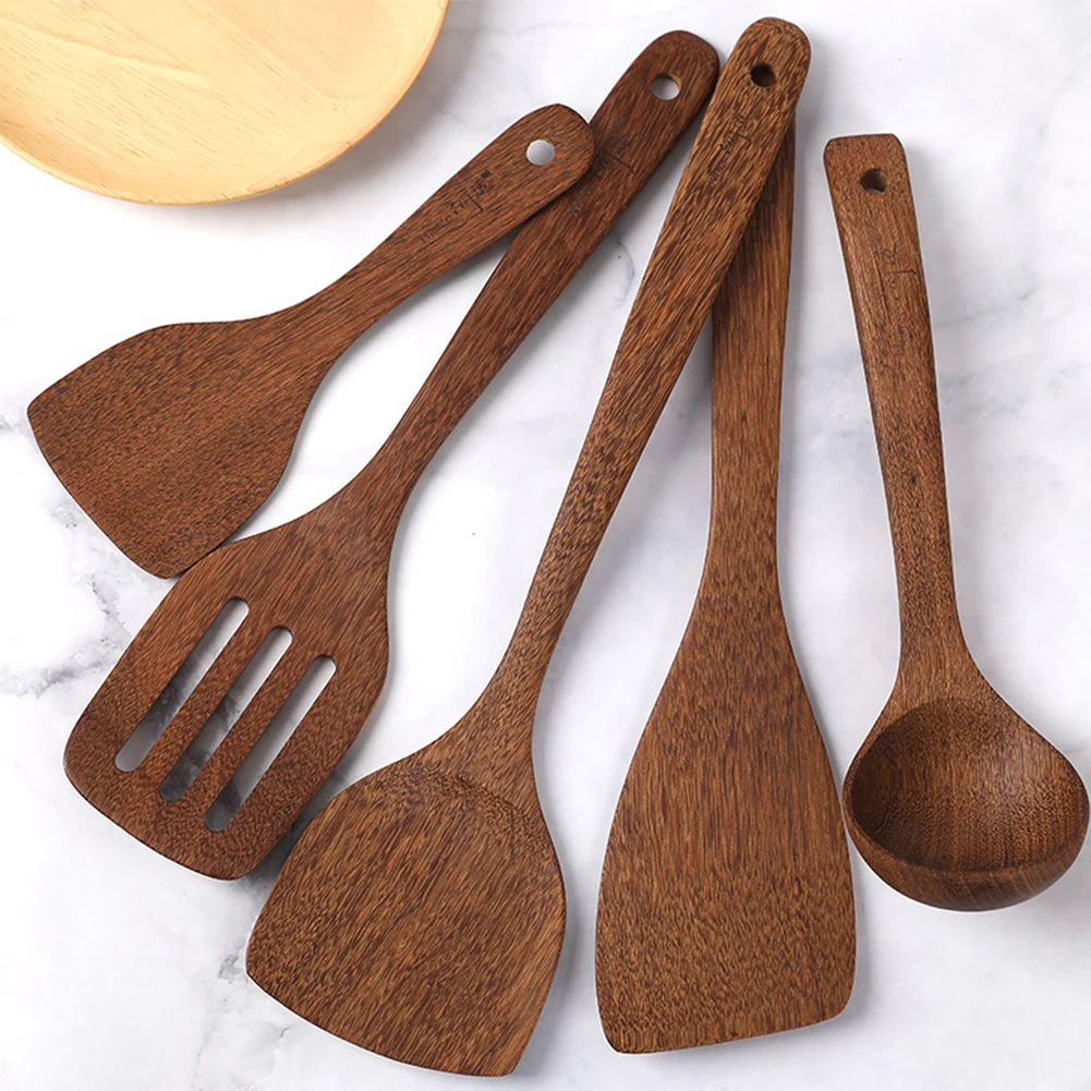 Non-stick Wooden Turner Spatula Rice Spoon  Cooking Bakery Utensils Dinner Food Wok Long-handled Shovels Japanese Kitchen Tools