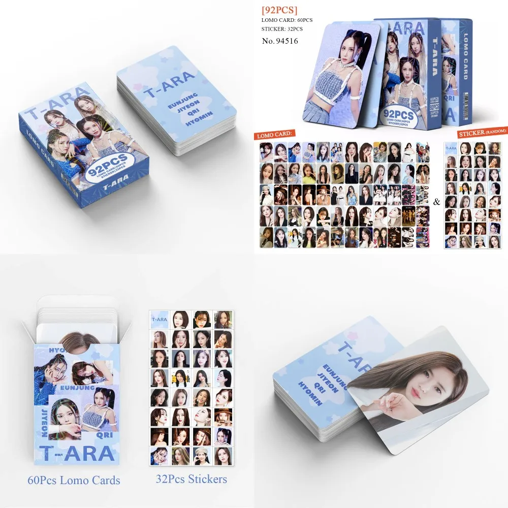 92 Pezzi/Scatola T-ARA Fashion Ins Style Lomo Cards Eunjung Concept Photocards Jiyeon QRI Hyomin Selfie Cards Regalo Per Collezionisti E Fan-image