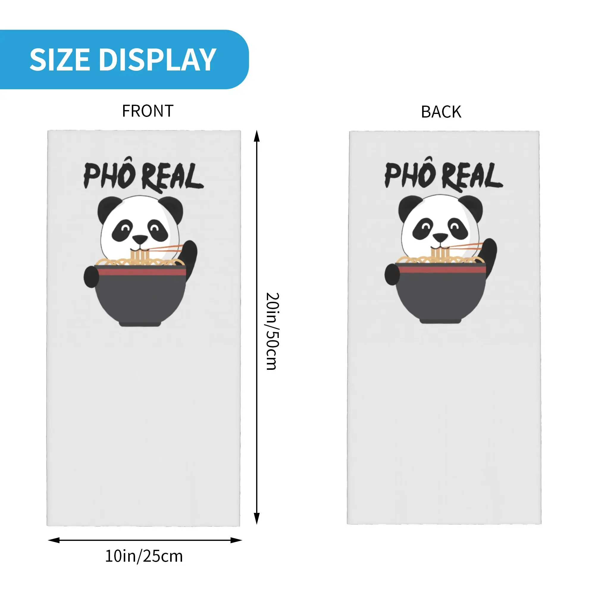 Custom Funny Panda Eating Ramen Bandana Neck Gaiter UV Protection Face Scarf Cover Men Women Animal Cartoon Headband Tube