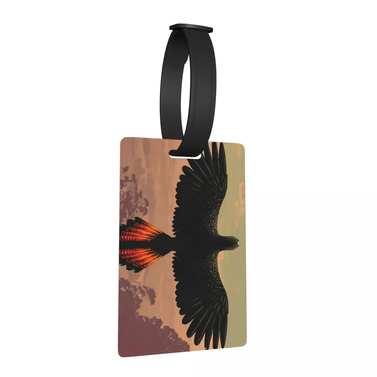 

Red-Tailed Black Cockatoo - Australian Bird Luggage Tags Suitcase Portable Baggage Boarding Tag Label Holder ID Name Address