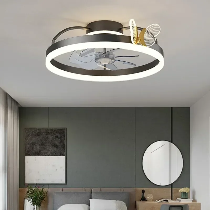 Luce di lusso Soggiorno Ventilatore Luce Camera dei bambini Una plafoniera di cristallo Lampade semplici e moderne per la camera da letto dello