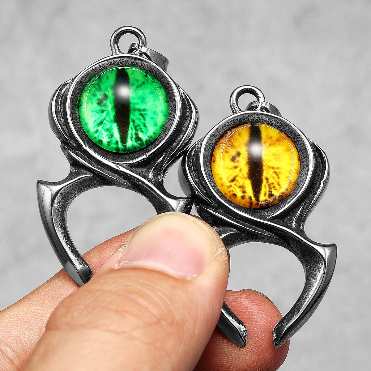 Monitor Necklace 316L Stainless Steel Mysterious Eye Pendant Gem Men Chain Punk Rock Hip Hop for Male Jewelry Gift Dropshipping