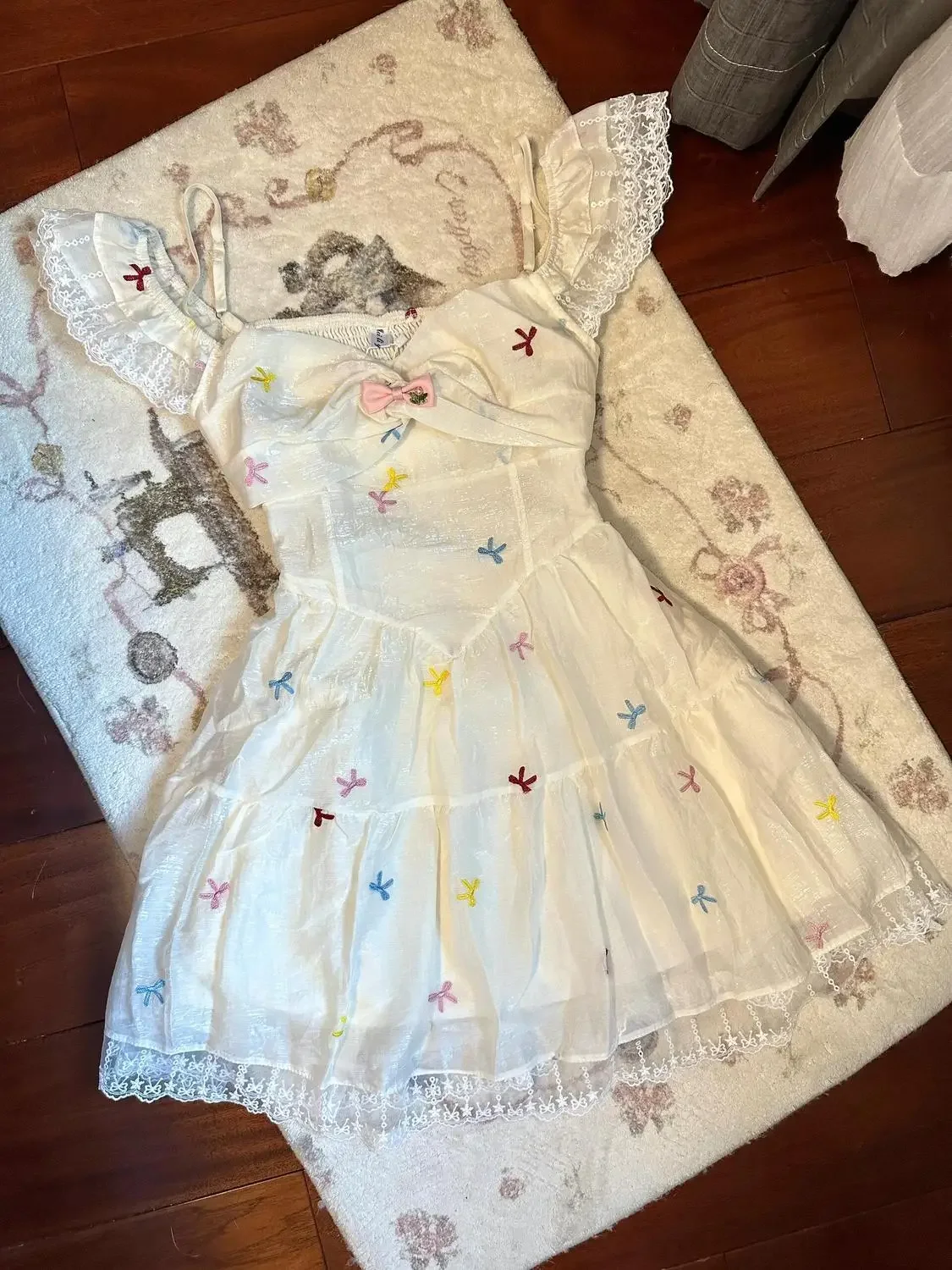 Summer Y2k Dresses Women Clothes Sweet Girl Cute White Korea Slim 2000s Lace Bow Short Dress Kawaii Harajuku Gothic Dress 2025