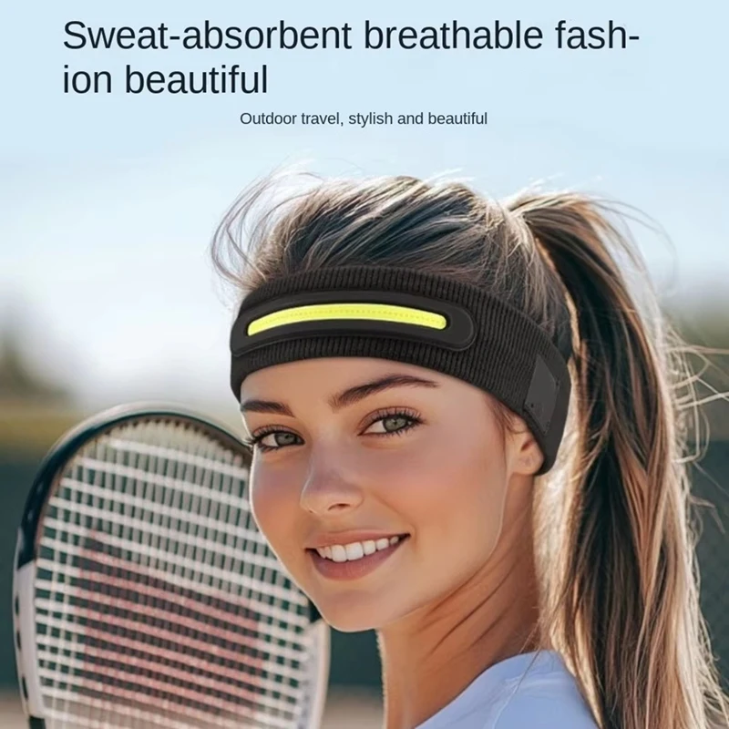 Breathable Head Band with Integrated LED Light for Night Running, & Comfortable,Ideal for Outdoor Sports A-A50M
