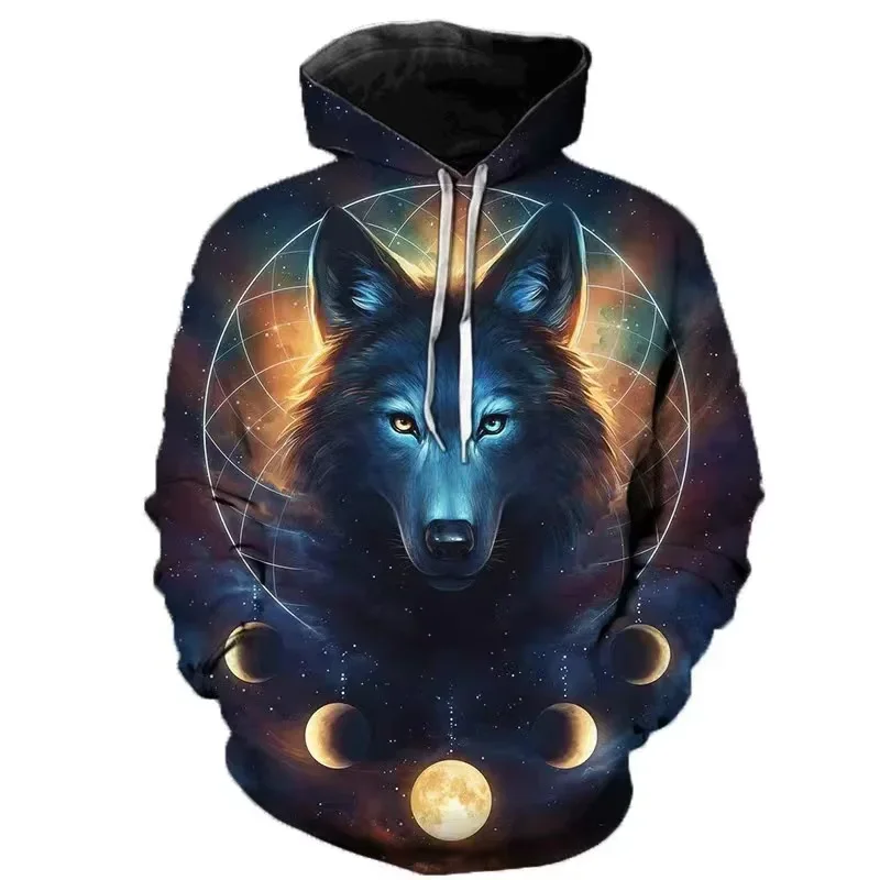 

Autumn and Winter Fashion 3D Printed Wolf Animal Pattern Men's and Women's Sports and Fitness Parent-child Sweatshirts