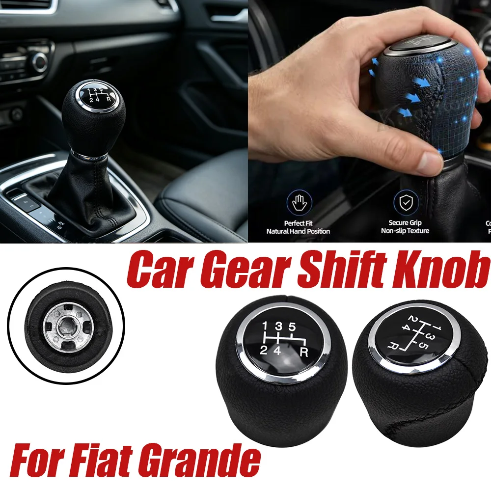 For Fiat Grande Punto Linea 2007 2008 2009 2010 2011 2012 New 5 Speed Manual Car Shifter Boot Gear Shift Knob Head Lever