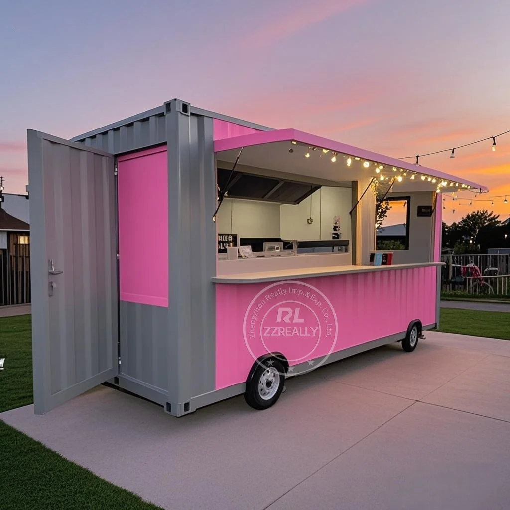 레트로 스타일 컨테이너 카페 이동식 컨테이너 바 레스토랑 커피숍 푸드 키오스크 유럽 표준