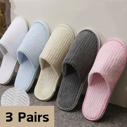 Zapatillas antideslizantes de Punta cerrada para Hotel, chanclas desechables de alta calidad para Baño de Hotel, zapatillas de viaje para invitados de interior, 3 pares por juego