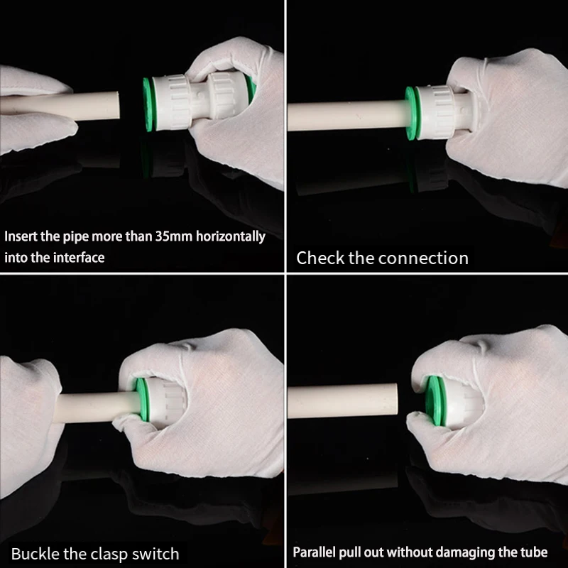 1/2" 3/4" 1-Inch PPR Pipe Quick Connector Plug Cap 20/25/32mm PPR Fitting for Hot/Cold Water Without Hot Melting