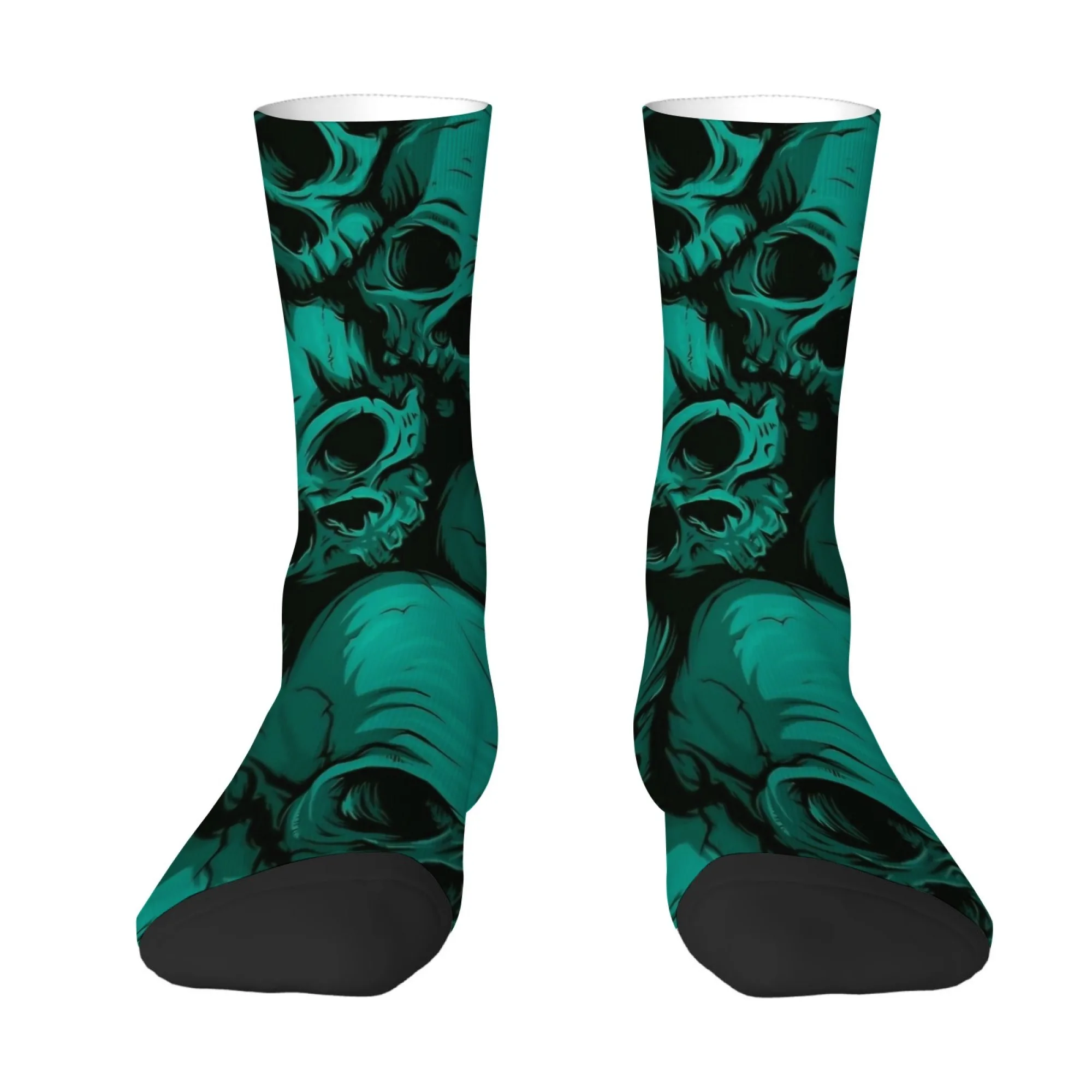 Halloween Skull Print Men's Socks Skin-friendly Non-slip Durable Socks Quirky Hip-hop Novel Un Fashionable and Happy Socks