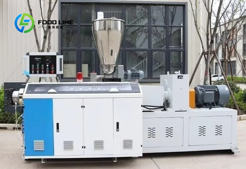Twin Screw Extruder Side Feeding Auxiliary Port Supports Adding Powder Fiber Filler During Plastic Melting Extrusion Process