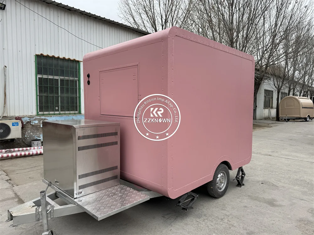 Camión de comida de acero inoxidable, carrito de helados de restaurante totalmente equipado, remolque de comida para barbacoa, Pizza Móvil, venta de calle