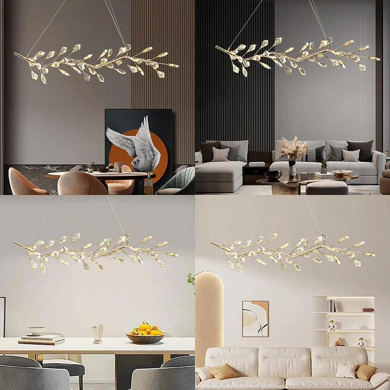 

Pendant Lights For Dining Living Room Bedroom Bedside Kitchen Cafe Bar Indoor Decor LED Crystal Hanging Ceiling Lamps