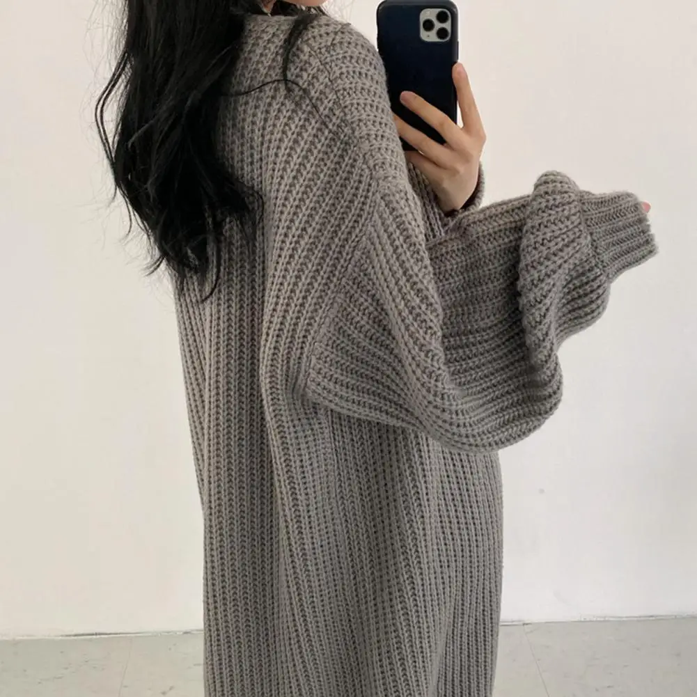 Women Sweater Coat Women Autumn Winter Sweater Women’s Knitted Sweater Coat V-neck Long Sleeve Cardigan Jacket Solid for Wear