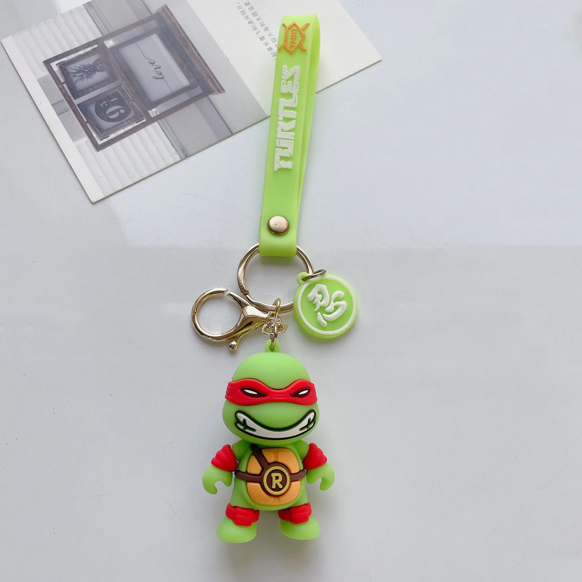 Anime Teenage Mutant Ninja Turtles Keychain Cartoon Cute Toys Model Silicone Pendant Keyring Kawaii Jewelry Ornament Xmas Gift