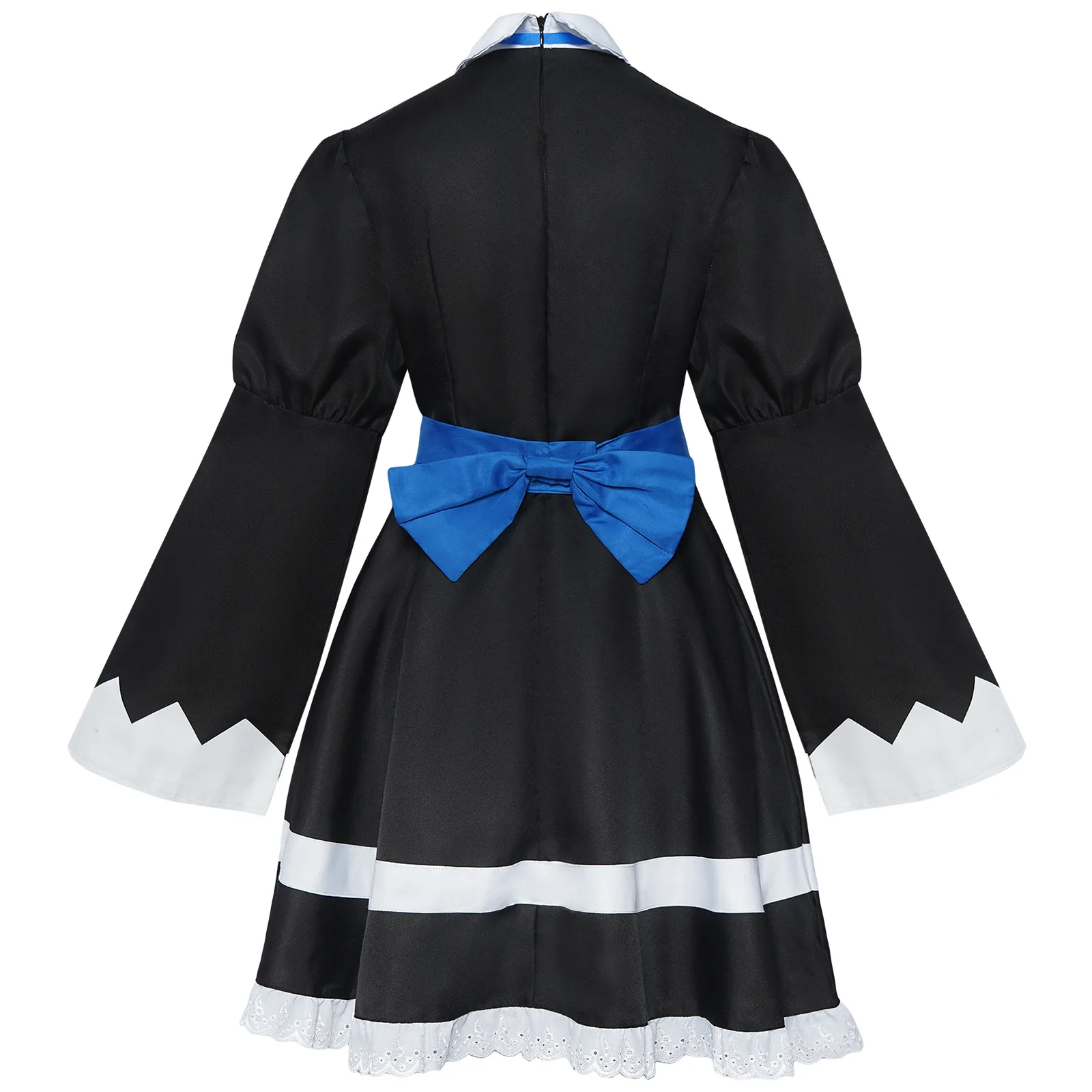 Panty & Stocking Anime with Garterbelt Younger Sister Anarchy Stocking Cosplay Costume Gothic Maid Lolita Dress Wig Long Socks A view 2